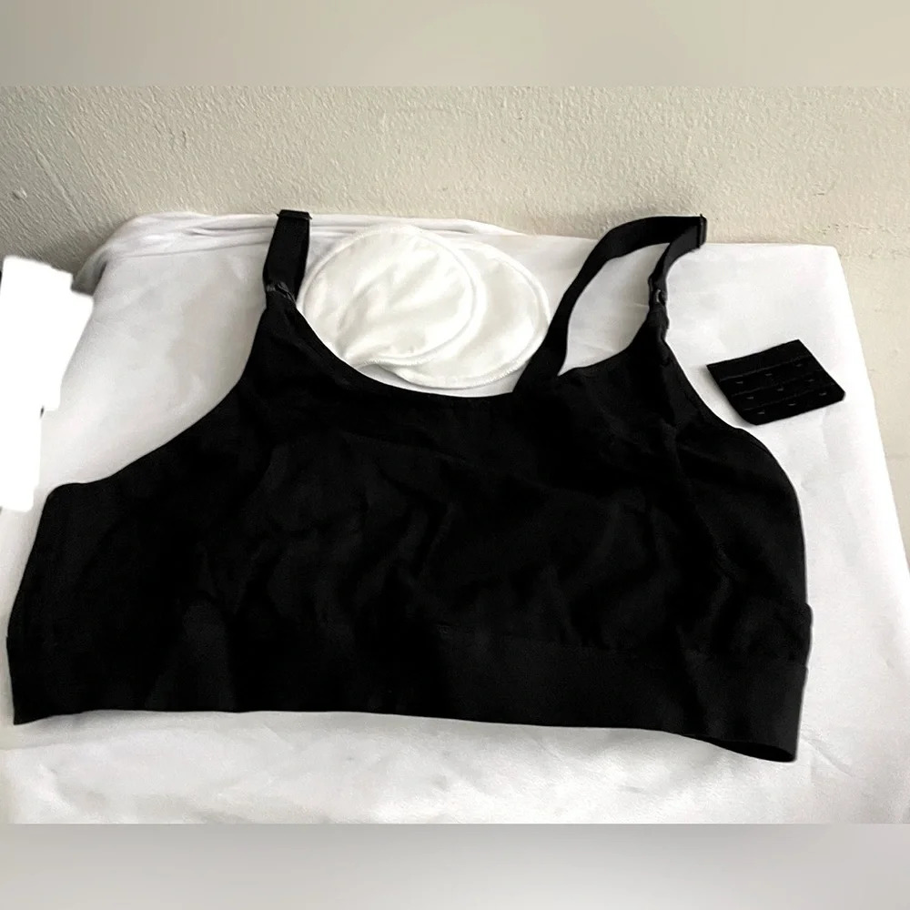 Sz M(38) Momcozy Hands Free Pumping Bra,breast pump compartment black nursing - Picture 10 of 12